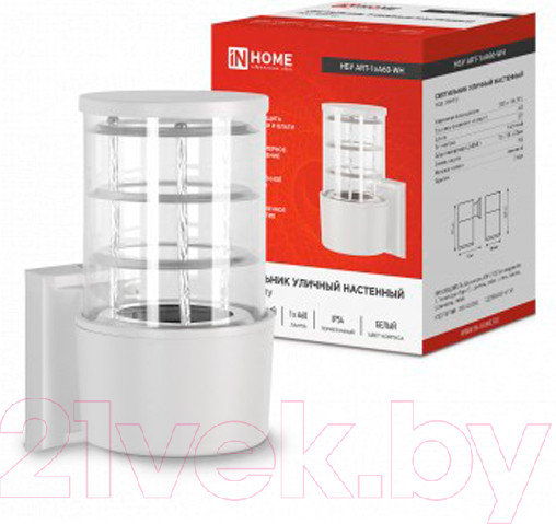Изображение товара Светильник уличный INhome НБУ ART-1хA60-WH / 4690612051802