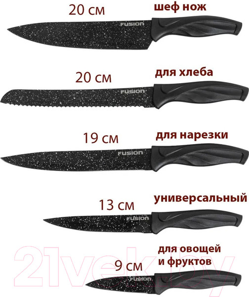 Изображение товара Набор ножей FUSION Electronics SKP6001 (черный)