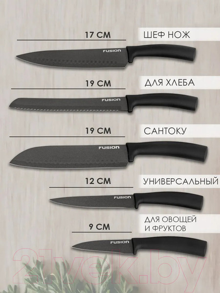 Изображение товара Набор ножей FUSION Electronics SKSS6103 (серебристый)