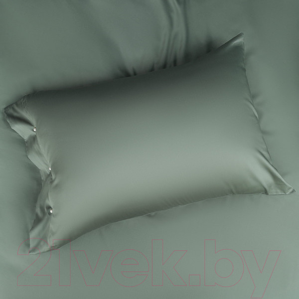 Изображение товара Комплект постельного белья Sofi de Marko Беллини 7Е / 7Е-Бл-т.зел (темно-зеленый)