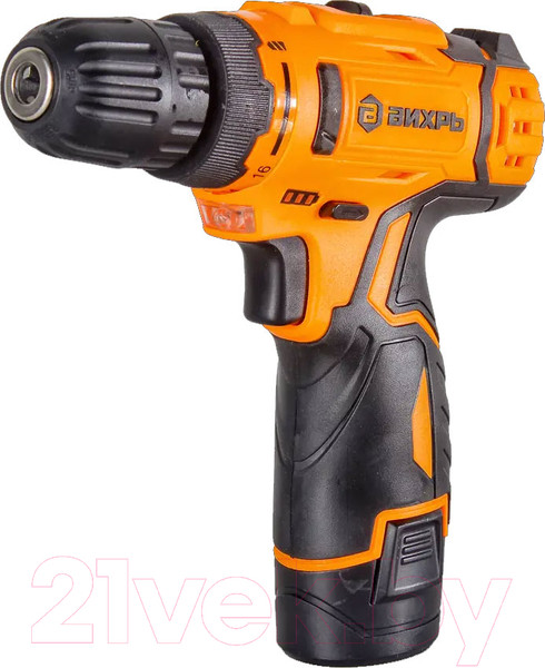 Изображение товара Аккумуляторная дрель-шуруповерт Вихрь ДА-К12/2А (900/72/14/59 )