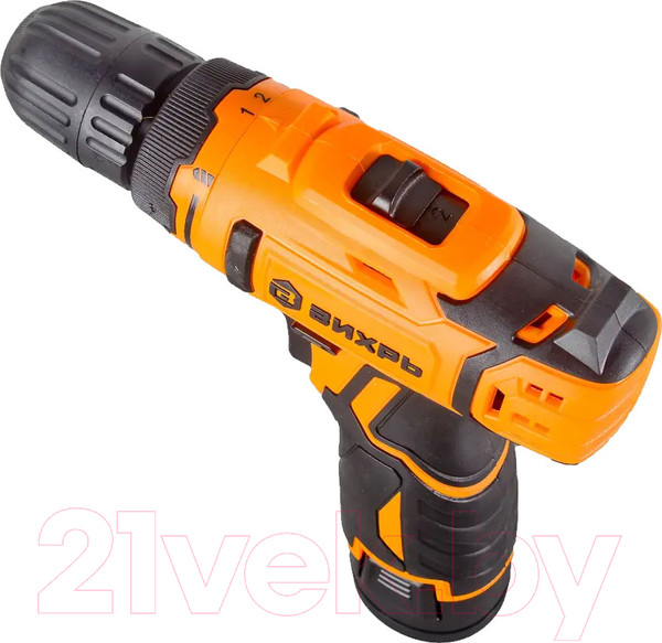 Изображение товара Аккумуляторная дрель-шуруповерт Вихрь ДА-К12/2А (900/72/14/59 )