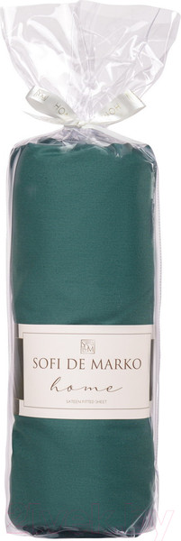 Изображение товара Простыня Sofi de Marko Мармис 180x200x30 / Пр-мс-180x200x30т.зел (темно-зеленый)