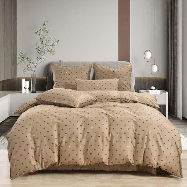 Изображение товара Комплект постельного белья Sofi de Marko Лайки 2х / 2х-5671 (шоколадный)
