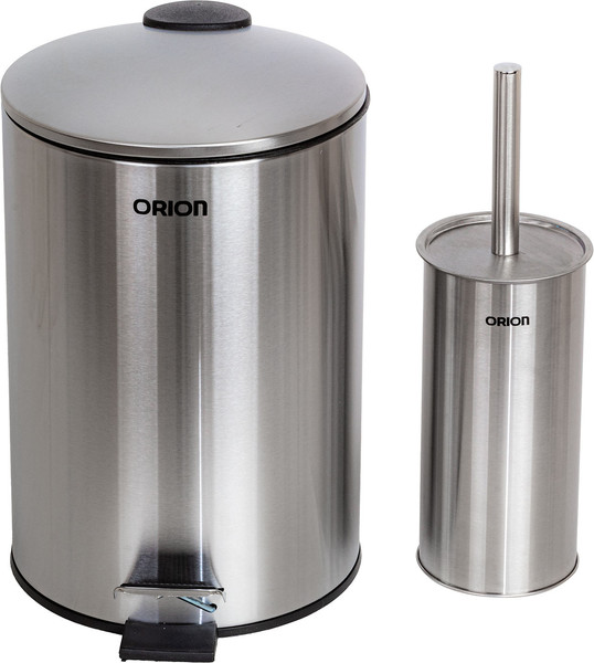 Изображение товара Мусорное ведро Orion Home 770070 с ершиком (7л, серебристый)