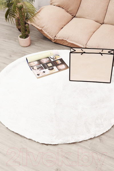 Изображение товара Коврик Sofi de Marko Плюшевый 100х100 / Ков-П-Б-100Д (белый)
