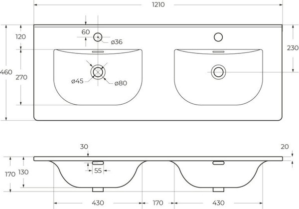 Изображение товара Умывальник BelBagno BB-8099-120-2