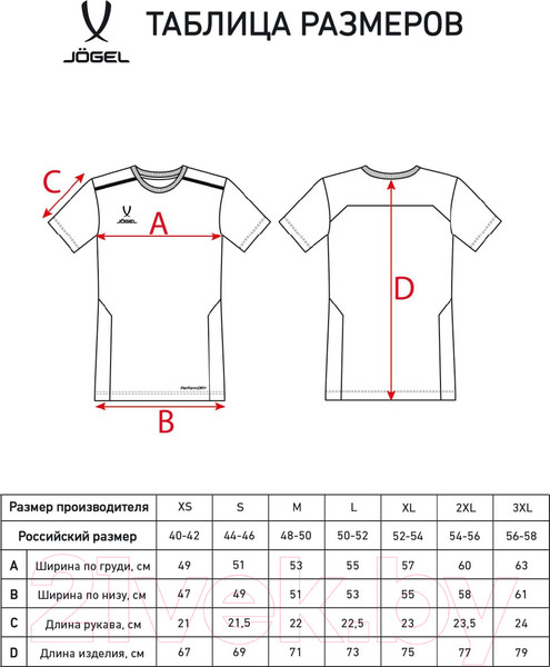 Изображение товара Футболка игровая футбольная Jogel Division Training Tee (S, синий)