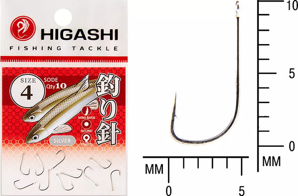 Изображение товара Набор крючков рыболовных Higashi Sode ringed #4 Silver / 04076