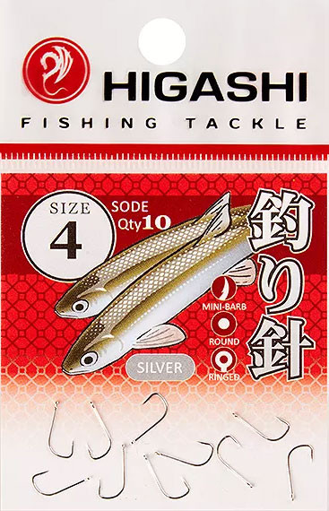 Изображение товара Набор крючков рыболовных Higashi Sode ringed #4 Silver / 04076