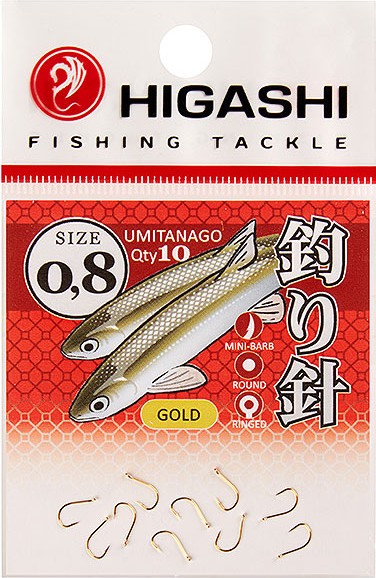 Изображение товара Набор крючков рыболовных Higashi Umitanago ringed #0.8 Gold / 03685
