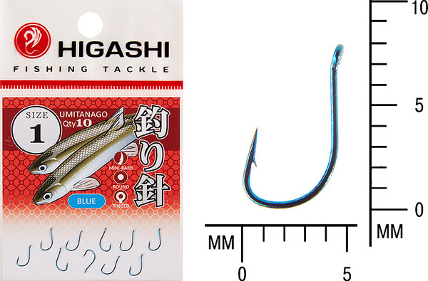 Изображение товара Набор крючков рыболовных Higashi Umitanago ringed #1 Blue / 03691