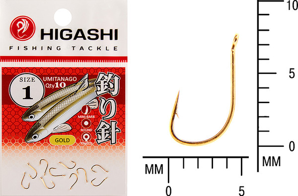 Изображение товара Набор крючков рыболовных Higashi Umitanago ringed #1 Gold / 03692
