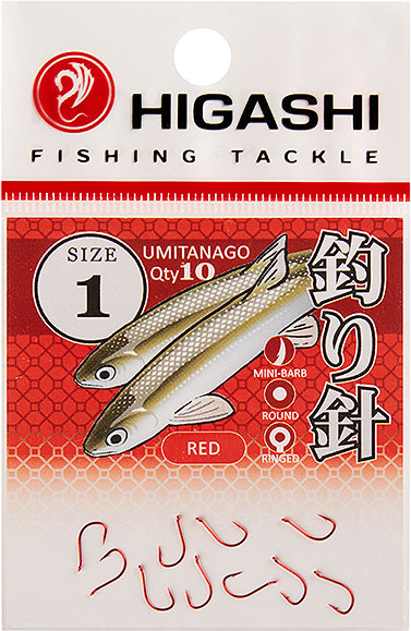 Изображение товара Набор крючков рыболовных Higashi Umitanago ringed #1 Red / 03693