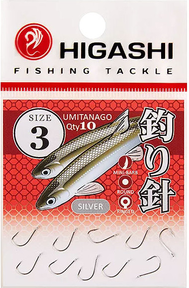 Изображение товара Набор крючков рыболовных Higashi Umitanago ringed #3 Silver / 03696