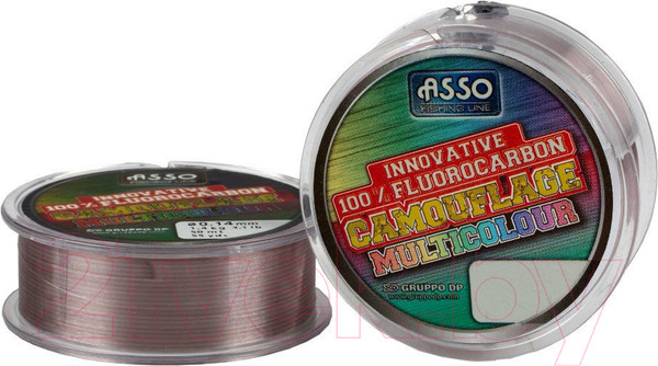 Изображение товара Леска флюорокарбоновая Asso Camouflage 100% Fluorocarbon 0.14мм. (50м)