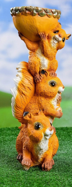 Изображение товара Фигурка для сада Хорошие сувениры Три белки с орехом / 1090064 (поилка)