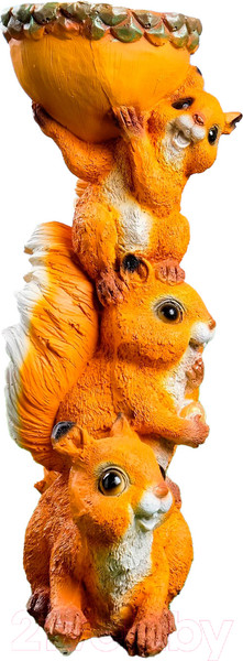 Изображение товара Фигурка для сада Хорошие сувениры Три белки с орехом / 1090064 (поилка)