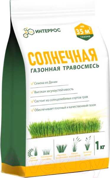 Изображение товара Семена газонной травы Интеррос Солнечная (1кг)
