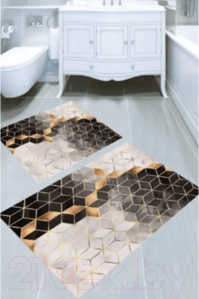 Изображение товара Набор ковриков для ванной и туалета Lemir home HT 322 (100x60/40x60)