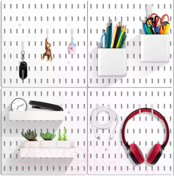 Изображение товара Набор крючков для стенки-органайзера Swed house Savaran 34.72.4891 (2шт, белый)