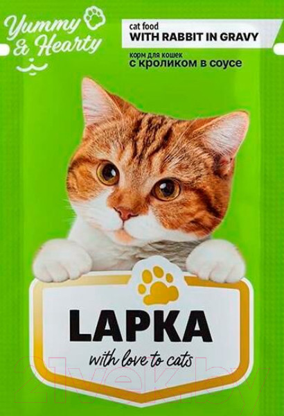 Изображение товара Влажный корм для кошек Lapka с кроликом (85г)