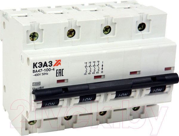 Изображение товара Выключатель автоматический КЭАЗ ВА47-100-4B80-УХЛ3 10кА / 318725