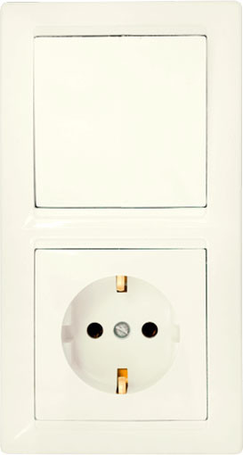 Изображение товара Блок выключатель+розетка Bylectrica Стиль В-РЦ-691 (бежевый)