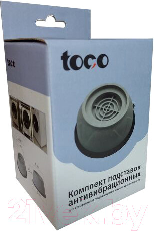 Изображение товара Комплект антивибрационных подставок Toco Для стиральных машин (4шт, серый)