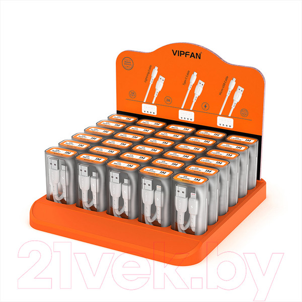 Изображение товара Кабель Vipfan X06 USB-iPhone (1м, белый, в футляре)