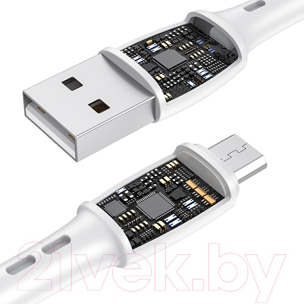 Изображение товара Кабель Vipfan X06 USB-Micro (1м, белый, в футляре)
