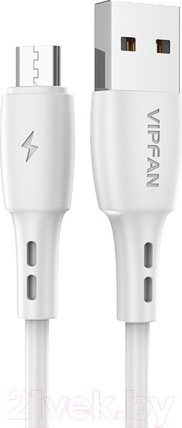 Изображение товара Кабель Vipfan X06 USB-Micro (1м, белый, в футляре)