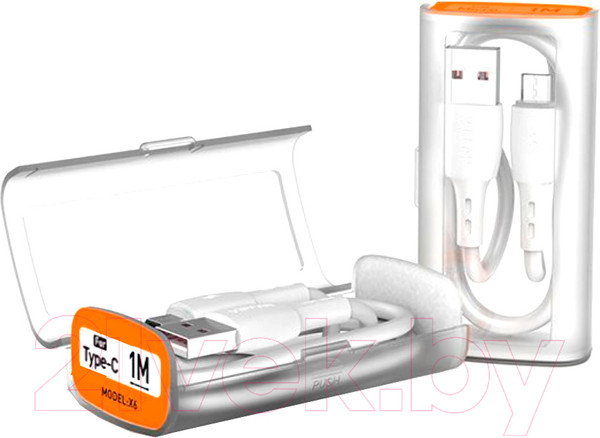 Изображение товара Кабель Vipfan X06 USB-Type-C (1м, белый, в футляре)