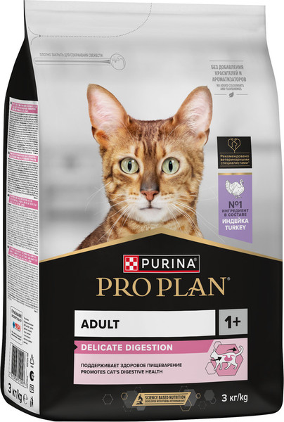 Изображение товара Сухой корм для кошек Pro Plan Delicate с индейкой (3кг)