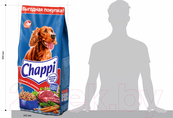 Изображение товара Сухой корм для собак Chappi С говядиной по-домашнему с овощами и травами (15кг)