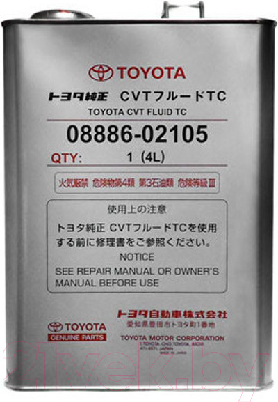 Изображение товара Трансмиссионное масло Toyota/Lexus CVT Fluid TC / 0888602105 (4л)