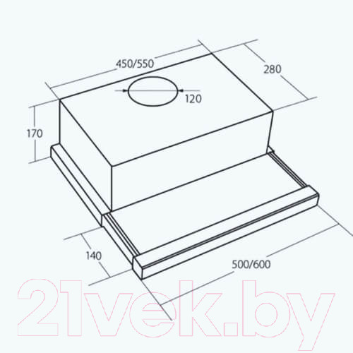 Изображение товара Вытяжка телескопическая Akpo Light Eco 60 WK-7 (коричневый)
