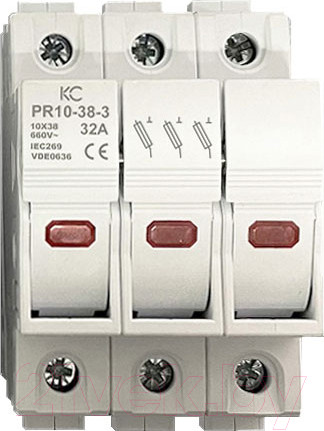 Изображение товара Предохранитель-разъединитель КС ПВЦ 10x38 3P / PR10-38-3