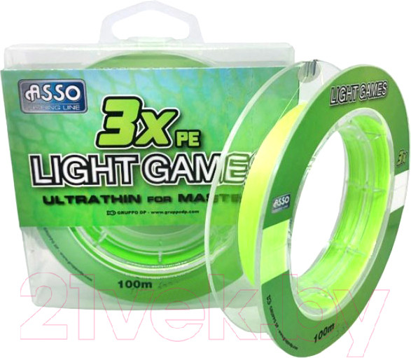 Изображение товара Леска плетеная Asso Light Games 3x Pe 0.06мм (100м)