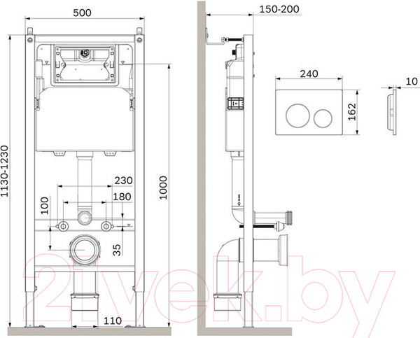 Изображение товара Унитаз подвесной с инсталляцией AM.PM I012709.0101 + X-Joy C851701SC