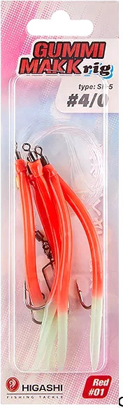 Изображение товара Комплект оснастки для приманки Higashi Gummi Makk rig SB5 #01 Red #4-0 / 05268_4245