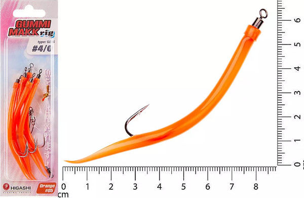 Изображение товара Комплект оснастки для приманки Higashi Gummi Makk rig SB5 #05 Orange #4-0 / 05269_4246