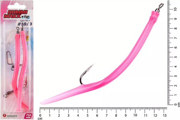 Изображение товара Набор крючков рыболовных Higashi Gummi Makk rig SB2 #06 Pink #10-0 / 05266_4233
