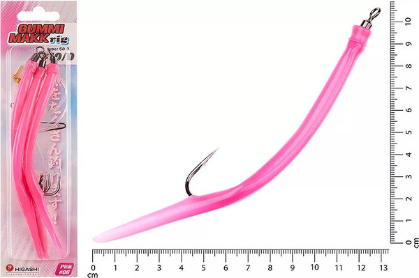 Изображение товара Набор крючков рыболовных Higashi Gummi Makk rig SB3 #06 Pink #10-0 / 05267_4237