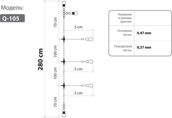 Изображение товара Комплект оснастки для приманки Higashi Q-105 / 04936