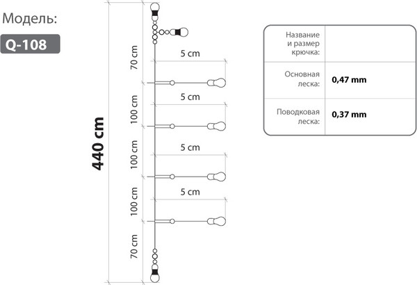 Изображение товара Комплект оснастки для приманки Higashi Q-108 / 04939