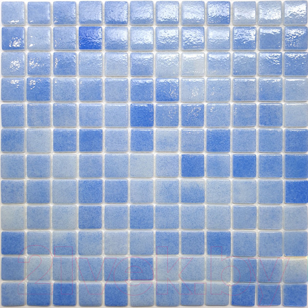 Изображение товара Мозаика Gidrostroy Glass Mosaic QN-006 AS (317x317, голубой/синий)