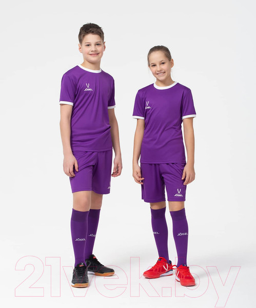 Изображение товара Футболка игровая футбольная Jogel Camp Origin Jersey / JFT-1020-K (YXXS, фиолетовый/белый )