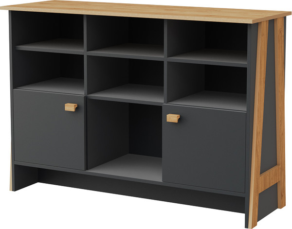 Изображение товара Тумба Мебель-КМК 2Д Скандинавия 0905.31 (антрацит/дуб наварра)