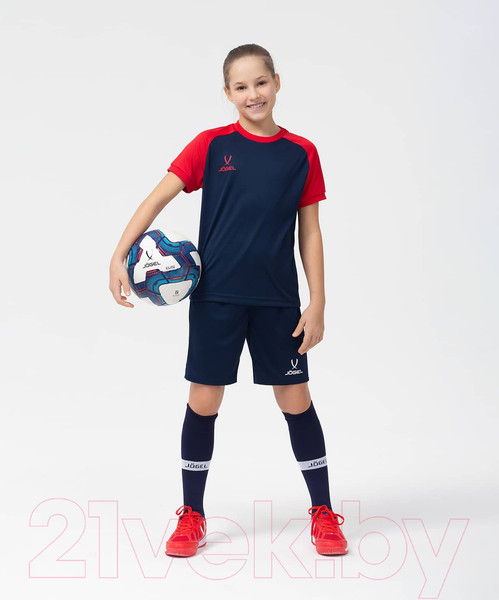 Изображение товара Футболка игровая футбольная Jogel Camp Reglan Jersey / JFT-1021-K (YXXS, темно-синий/красный)